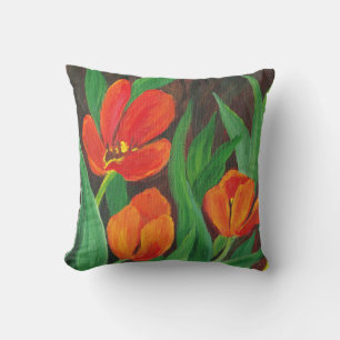 Coussin Tulipes rouges