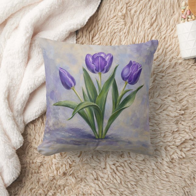 Coussin Tulipes violettes (Couverture)