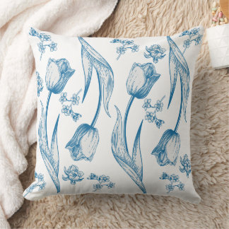 Coussin Tulips Throw Pillow