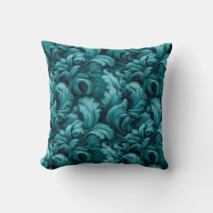 Coussin Tulle sarcelle turquoise floral élégant confort