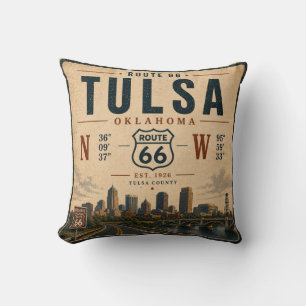 Coussin Tulsa Route 66 Skyline Retreat
