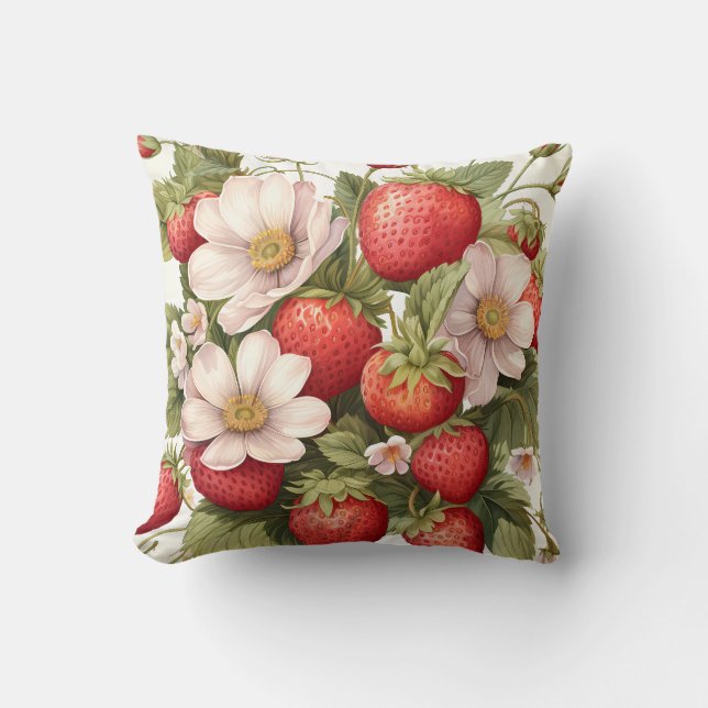 Coussin Tumbler fraise | Fruit Tumbler | Tempête d'été (Recto)