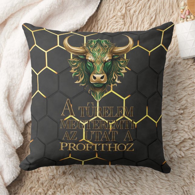 Coussin Türelem | Motiváció | Marché Bull (Couverture)