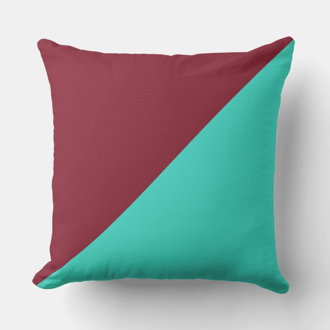 Coussin Turquoise & Antique Ruby Arrière - plan couleur so (Recto)