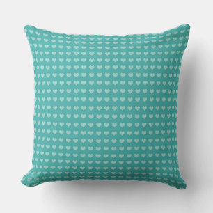 Coussin Turquoise avec un motif de cœur blanc charmant