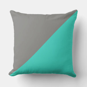 Coussin Turquoise & Battleship gris Solid Color Arrière -