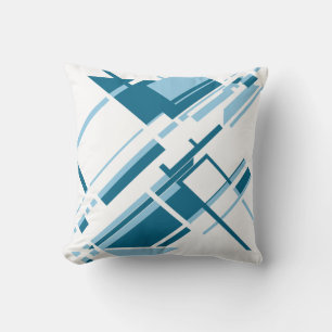Coussin Turquoise Bleu clair sur Diagonale géométrique bla