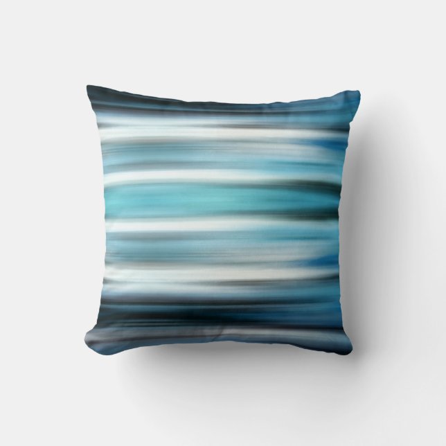 Coussin turquoise bleu moderne abstrait (Recto)