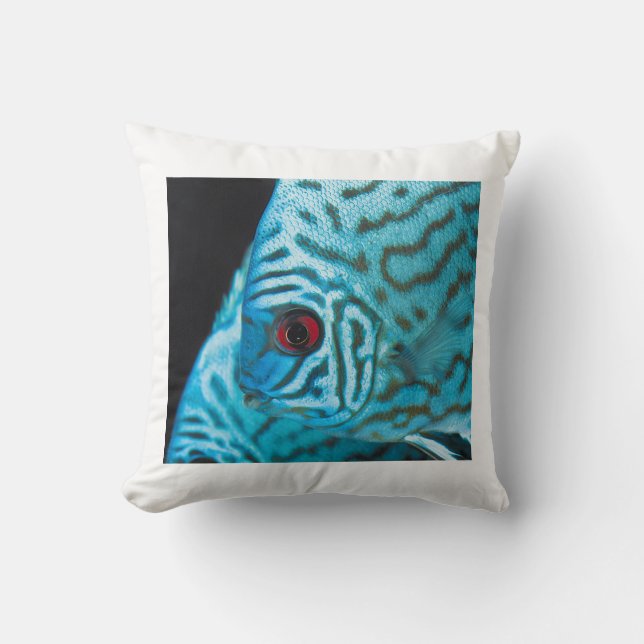 Coussin Turquoise Blue Discus (Recto)
