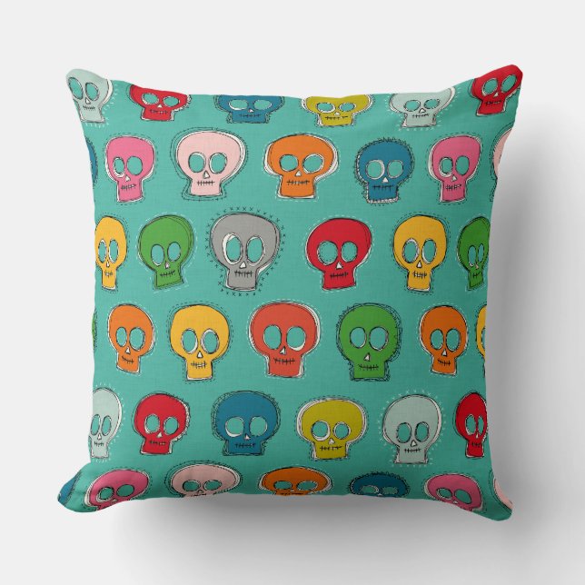 Coussin turquoise de la peau de coudre (Recto)