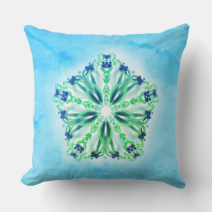 Coussin Turquoise de *~* verte et mandala d'étoile