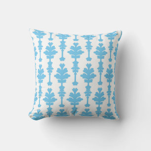 Coussin Turquoise et blanc Damassé Glamour Moderne