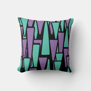 Coussin Turquoise et Lilac Abstrait Designer Jetez l'oreil