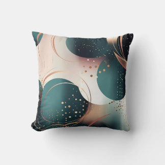 Coussin Turquoise et rose vif Design abstrait