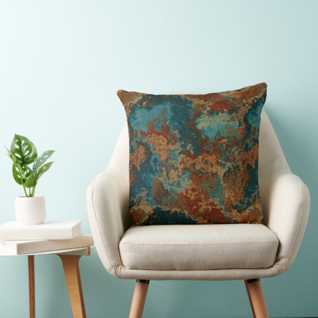 Coussin Turquoise et rouille (Chaise)