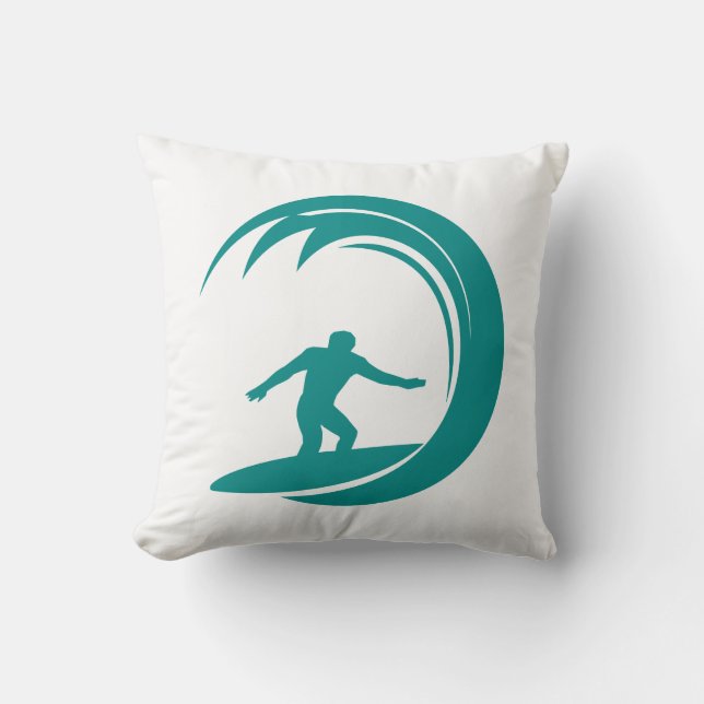 Coussin Turquoise Green Surfing (Recto)