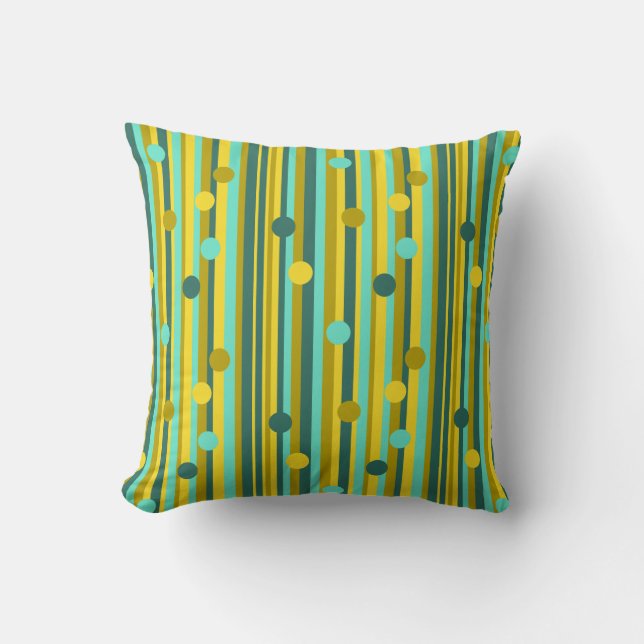 Coussin Turquoise Jaune 3 (Recto)
