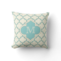 Turquoise moderne d'ivoire de motif de Quatrefoil
