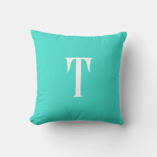 Coussin Turquoise Monogrammé