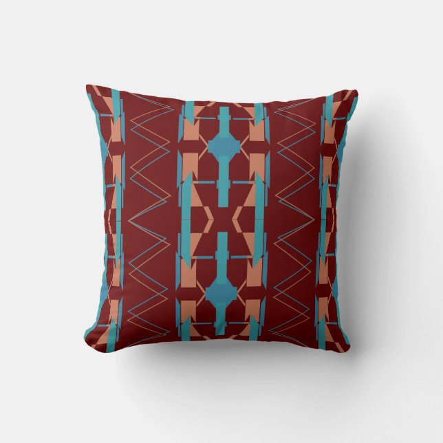 Coussin Turquoise Turquoise rouille Bourgogne Sud-Ouest Lo (Recto)
