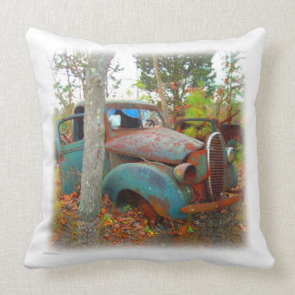 Coussin Turquoise vintage d'années '30 et voiture de