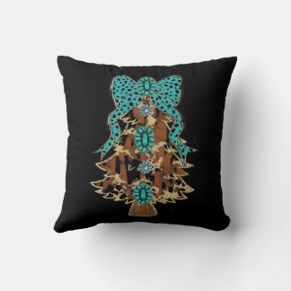 Coussin Turquoise western Christmas shirt