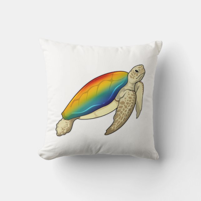 Coussin Turtle Rainbow (Recto)