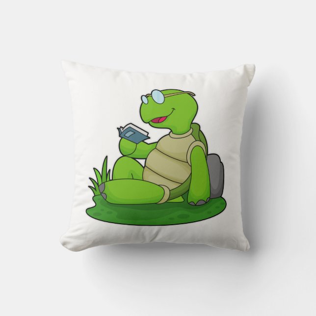 Coussin Turtle Reading Book (Recto)
