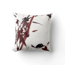 Tuschekunst avec escargot et bambou rouge