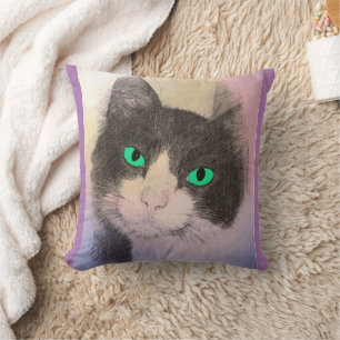 COUSSIN TUXEDO CAT YEUX BLEUS JETER DES OREILLES