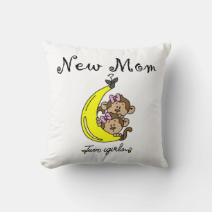Coussin Twin Girls Nouveau cadeau maman