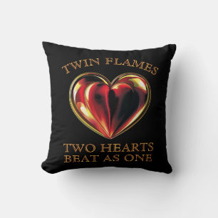 Coussin Twinflames Deux cœurs battent comme une seule âme 