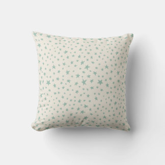 Coussin Twinkle Stars dusty teal and cream
