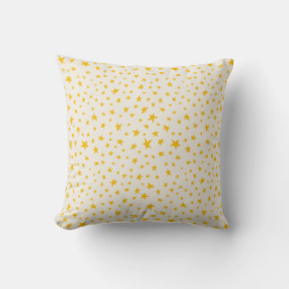 Coussin Twinkle Stars golden yellow and cream