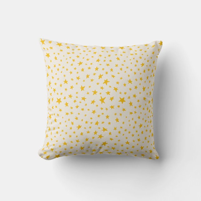 Coussin Twinkle Stars golden yellow and cream (Recto)