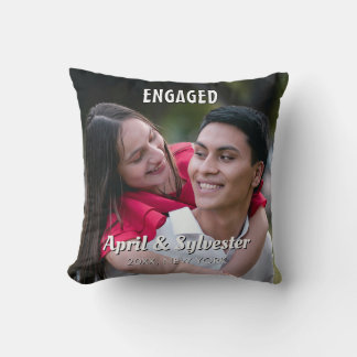 Coussin Two Hearts One Love Personalized Engagement Photo