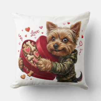 Coussin Two-Sided Yorkie Valentine Pillow | Love & Rebel