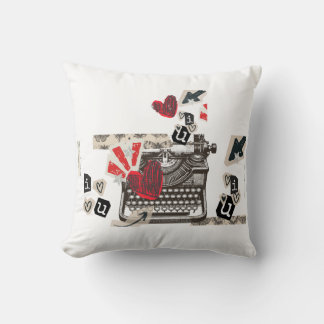 Coussin typewriter I love you  