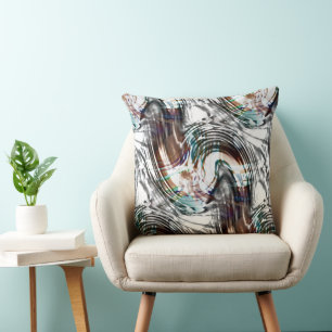 Coussin typhon Abstrait très étrange taché ou rayé
