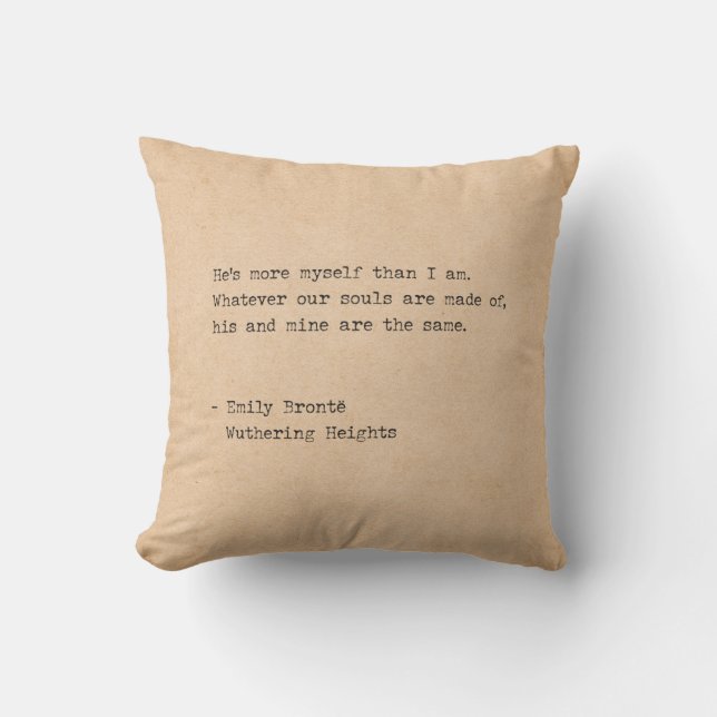 Coussin Typographe Emily Bronte Nos âmes sont faites de (Recto)