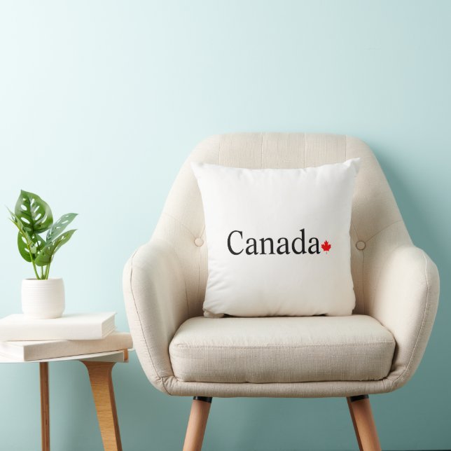 Coussin Typographie canadienne avec feuille d'érable rouge (Chaise)