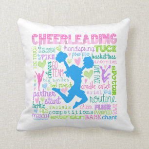 Coussin Typographie Cheerleading en pastel de mots