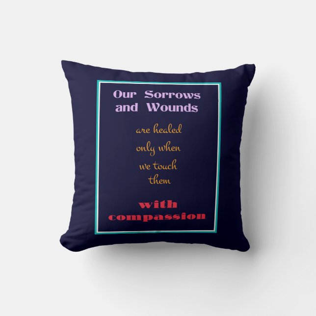 Coussin Typographie - Citation inspirante sur la compassio (Recto)