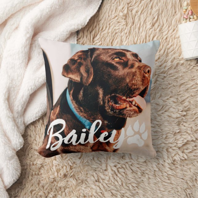 Coussin Typographie Cool simple et moderne Nom et photo (Couverture)