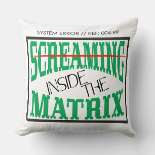 Coussin Typographie Cyberpunk Glitch Art Criant à l'Intéri