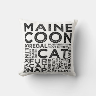 Coussin Typographie de chat de ragondin du Maine