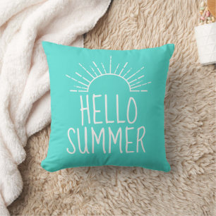 Coussin Typographie de décoration intérieure Bonjour l'été