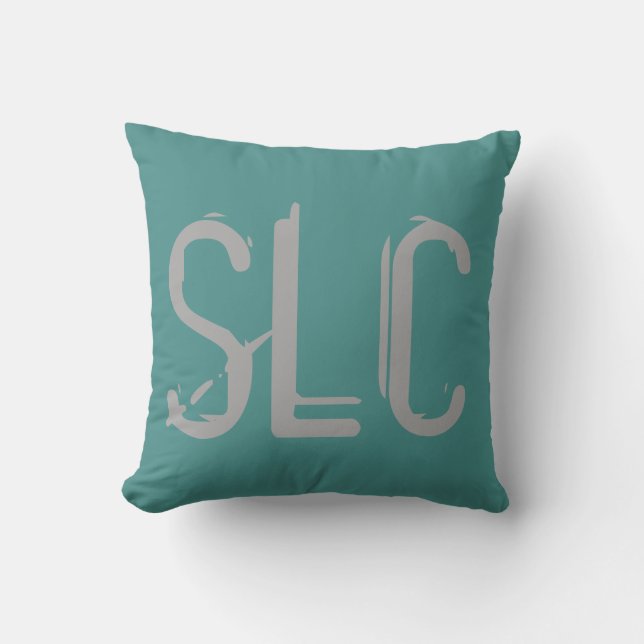 Coussin Typographie de Grunge de l'aéroport SLC (Recto)