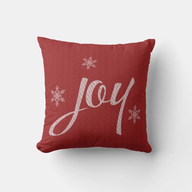 Coussin Typographie de Joy snowflake (Recto)