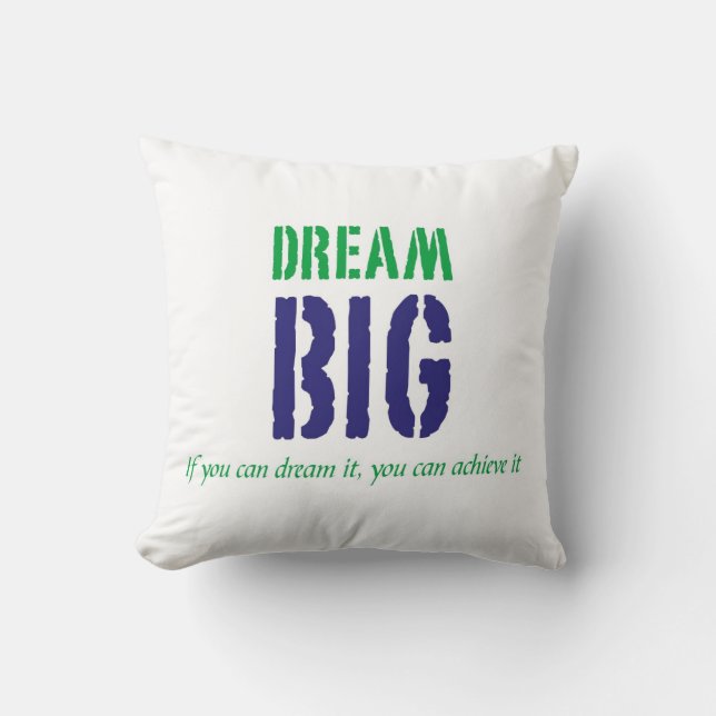 Coussin Typographie de la citation de rêve (Recto)